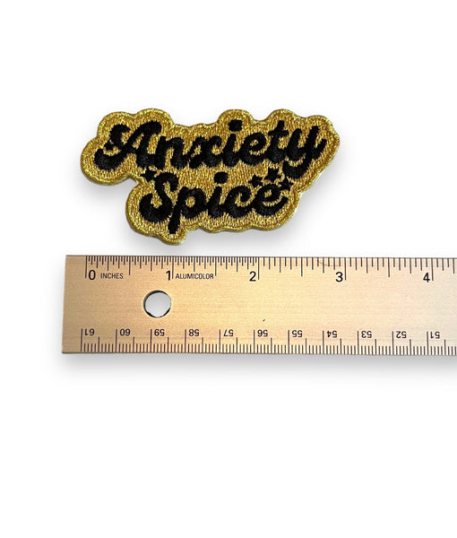 Anxiety Spice Gold Metallic Thread Iron On Patch