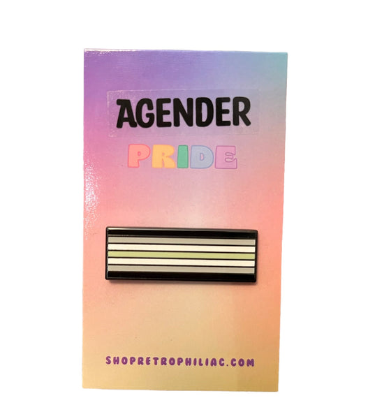 Agender 1.5 Inch LGBTQIA2+ Pride Flag Enamel Pin