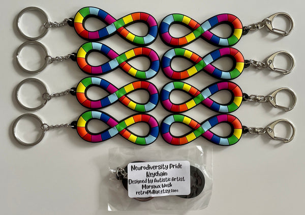 Neurodiversity Keychain, Autism Keychain, Neurodiversity Pride Keychain, Neurodiversity PVC Keychain, Autism Acceptance Keychain, Clip