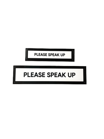Please Speak Up Vinyl Stickers Set of 2