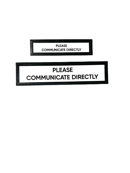 Please Communicate Directly Communication Vinyl Stickers Set of 2