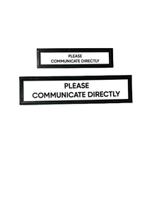 Please Communicate Directly Communication Vinyl Stickers Set of 2