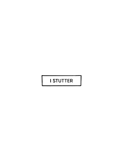 I Stutter SMALL SIZE PIN 1.5 Inch Enamel Pin
