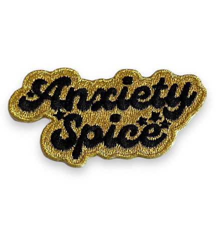Anxiety Spice Gold Metallic Thread Iron On Patch