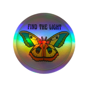 Moth Moon Find The Light Holograph Vinyl Sticker