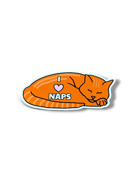 I Heart Naps Cat Vinyl Sticker