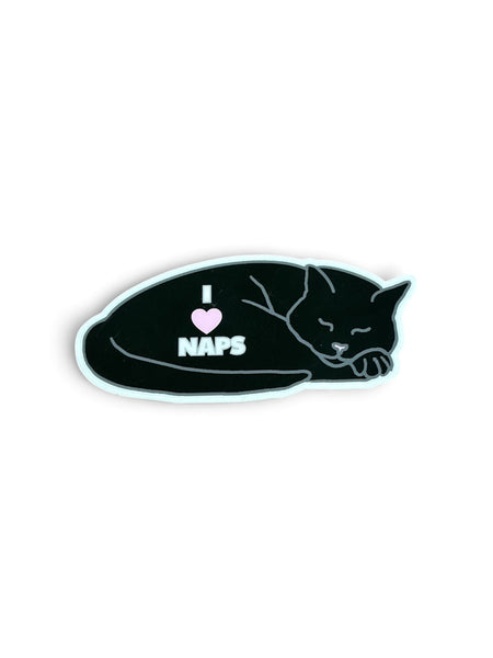I Heart Naps Cat Vinyl Sticker