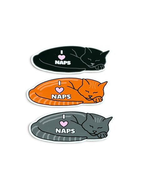 I Heart Naps Cat Vinyl Sticker