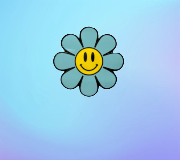 Mini Pastel Flower Power Enamel Pin, Smiley Flower Pin, Smiley Face Pin