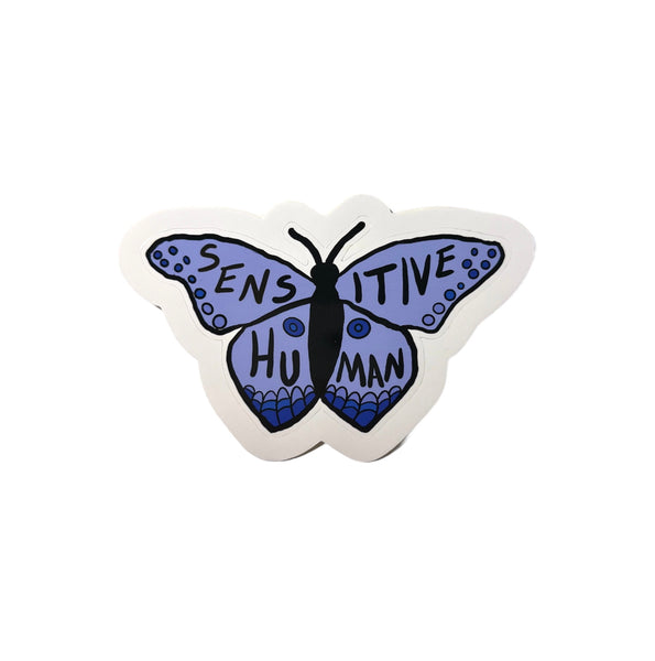 Sensitive Human Butterfly Vinyl Sticker