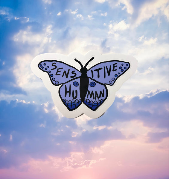 Sensitive Human Butterfly Vinyl Sticker