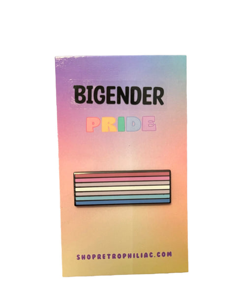 Bigender 1.5 Inch LGBTQIA2+ Pride Flag Enamel Pin