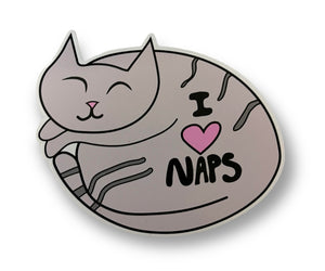 I Heart Naps Cat Nap Vinyl Sticker