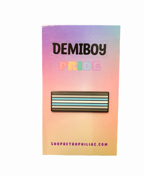 Demiboy 1.5 Inch LGBTQIA2+ Pride Flag Enamel Pin