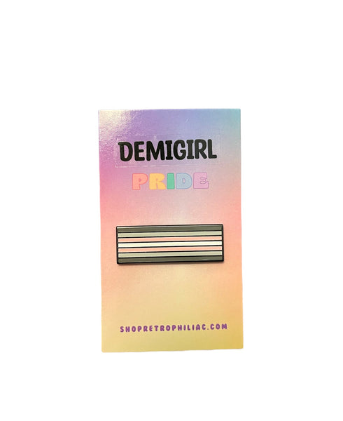 Demigirl 1.5 Inch LGBTQIA2+ Pride Flag Enamel Pin