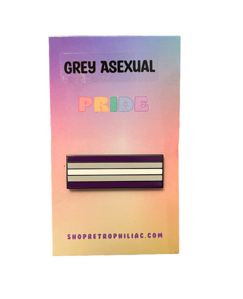 Grey Asexual 1.5 Inch Ace LGBTQIA2+ Pride Flag Enamel Pin