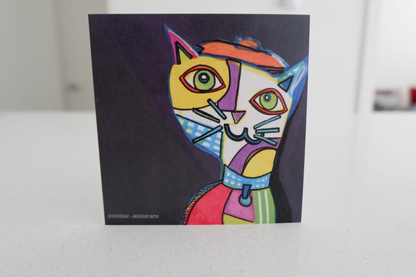 Picatso Picasso Abstract Cat Note Greeting Card