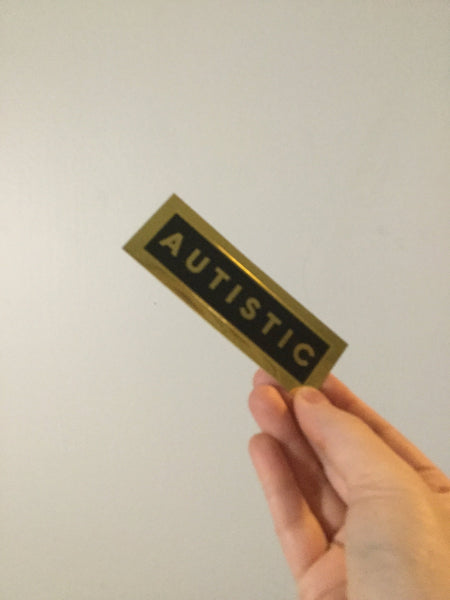 Gold Autistic Autism Black Vinyl Waterproof Sticker