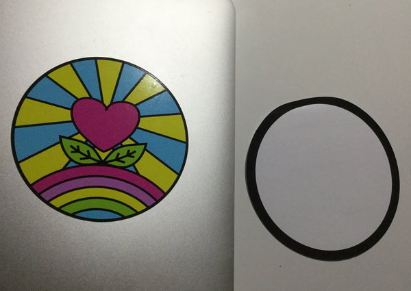 Love Grows Rainbow Heart Vinyl Sticker
