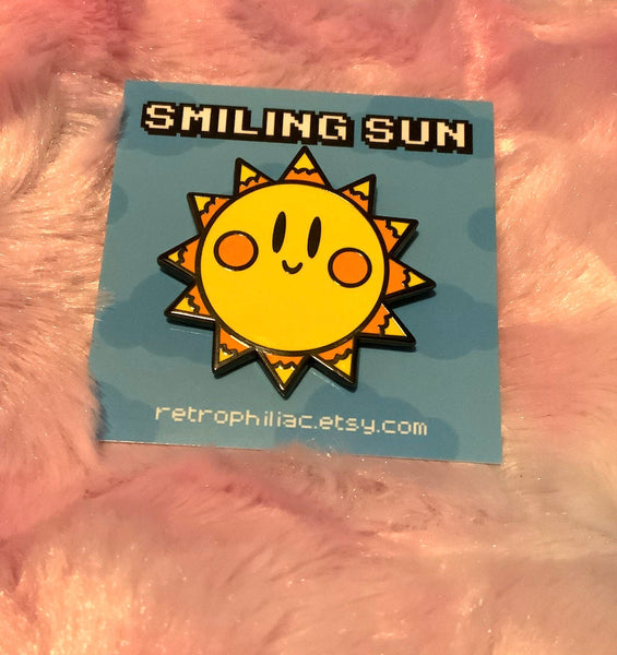Smiling Sun Pin Hard Enamel Sunshine
