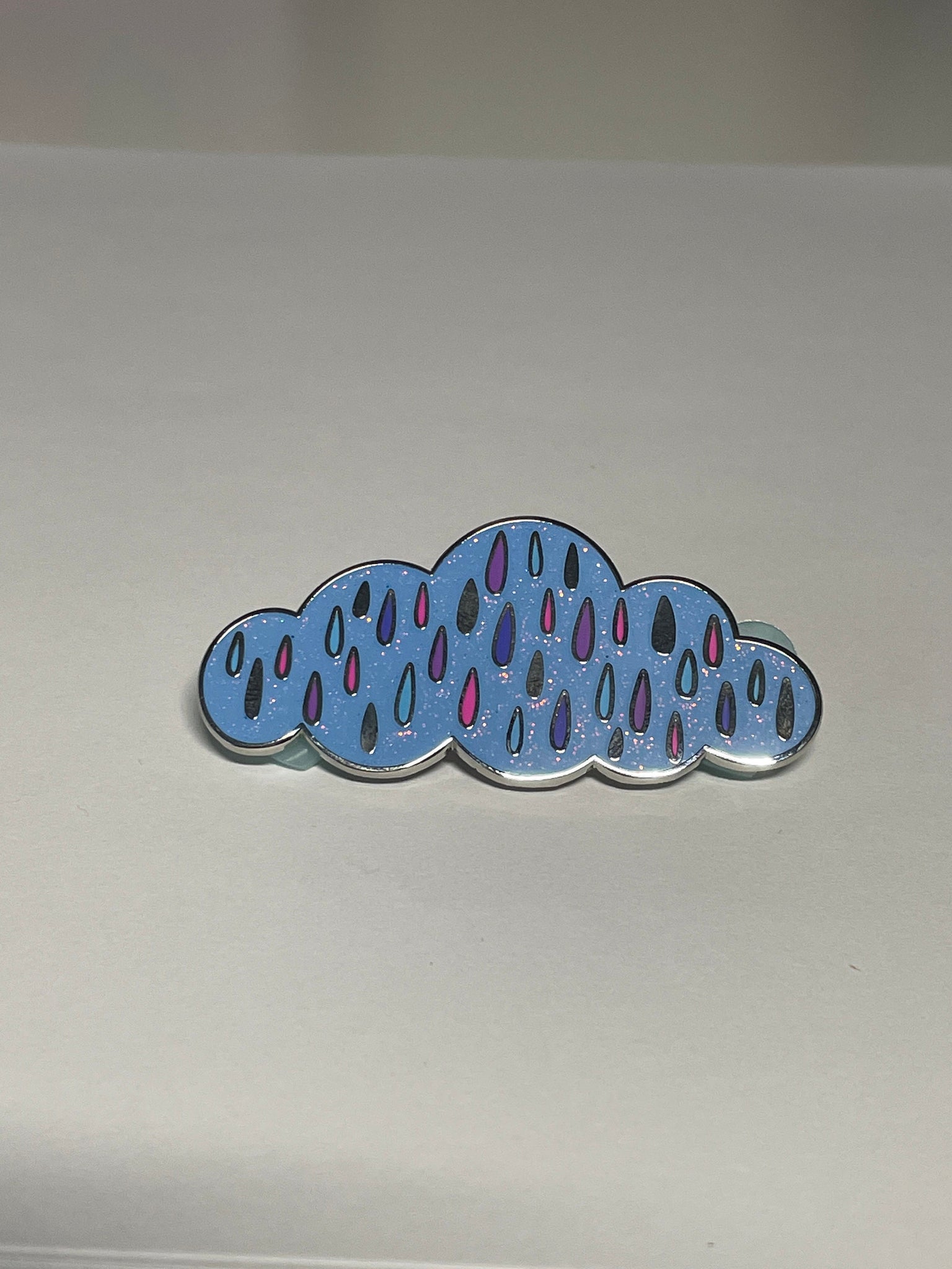 Glitter Raincloud Pin, Raincloud Enamel Pin, Cloud Pin, Raindrop Pin, Sparkly Enamel Pin, Weather Enamel Pin