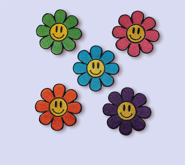 Flower Power Iron On Patch, Smiley Flower Patch, Smiley Face Patch, Flower Patch, Hippie Patch, Retro Patch, 90s Patch, 60s Patch, 1970s