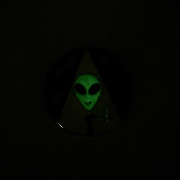 Outsider Alien Glitter Enamel Pin Glow-in-the-dark
