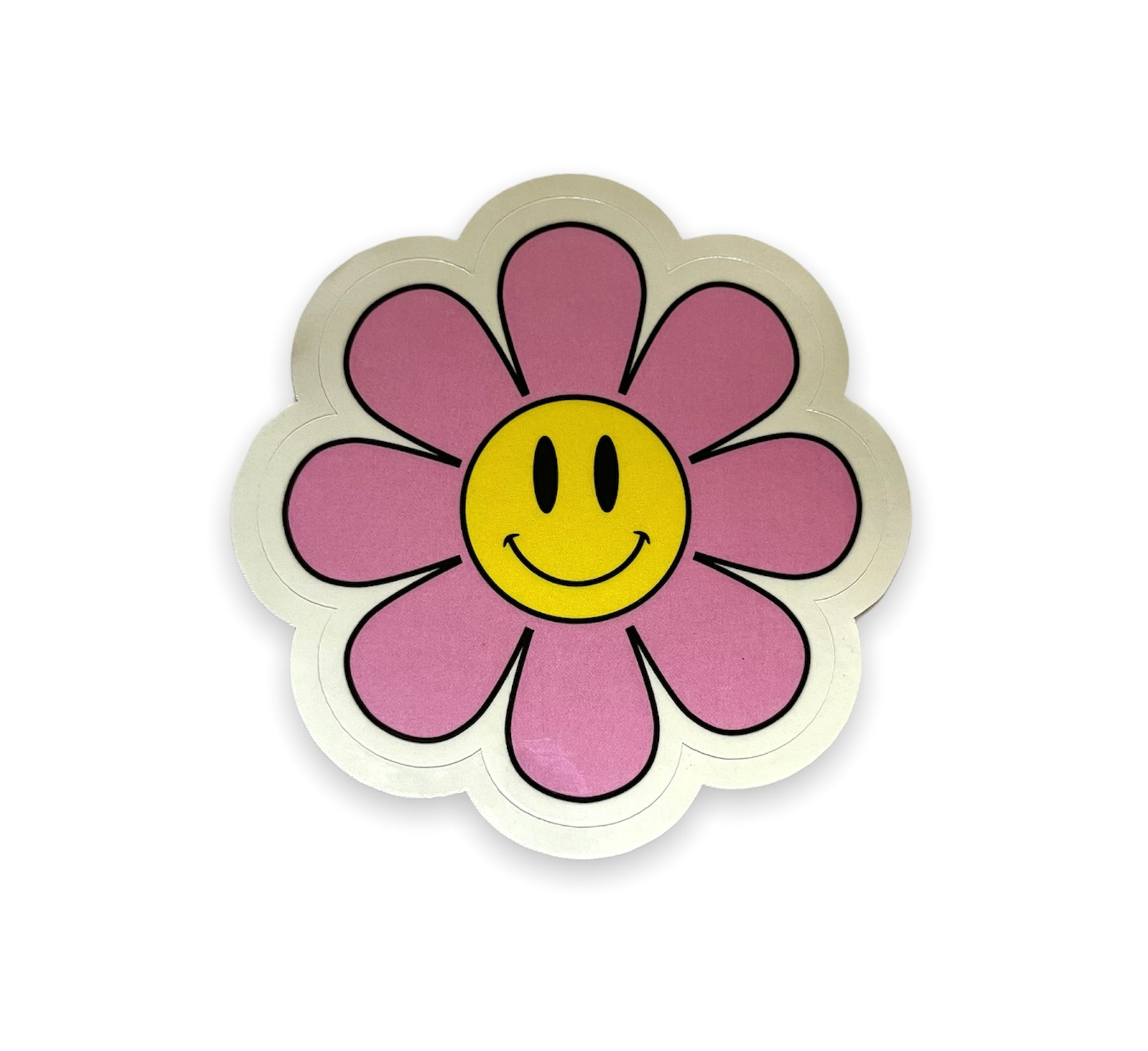 Pastel Flower Power Vinyl Sticker, Smiley Flower Sticker, Smiley Face Sticker