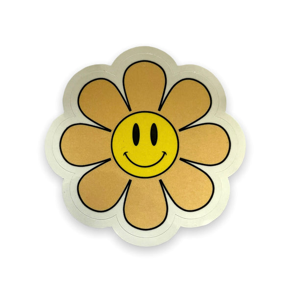 Pastel Flower Power Vinyl Sticker, Smiley Flower Sticker, Smiley Face Sticker