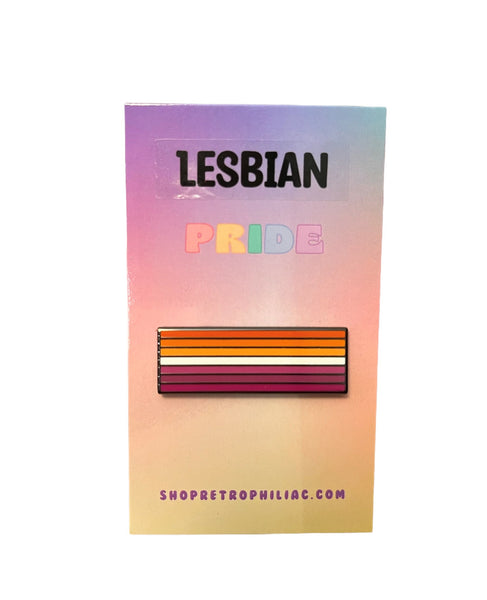 Sunset Lesbian 1.5 Inch Rainbow LGBTQIA2+ Pride Flag Enamel Pin